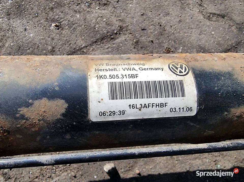 BELKA SANKI TYŁ VOLKSWAGEN TOURAN 1K0505315BF Pozostałe