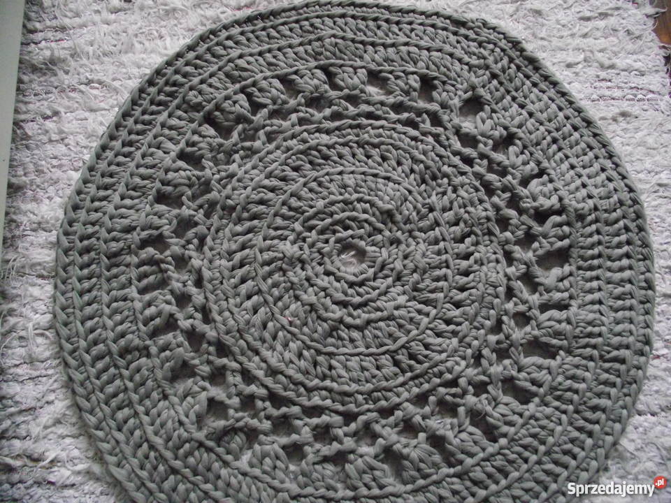 OKRĄGŁY DYWANIK W SZROŚCIACH rękodzieło 0.55m Piła