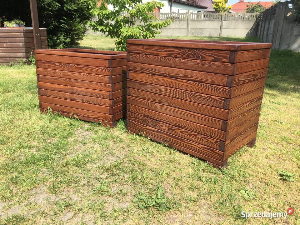 Donica drewniana donica ogrodowa doniczki pod Poznań