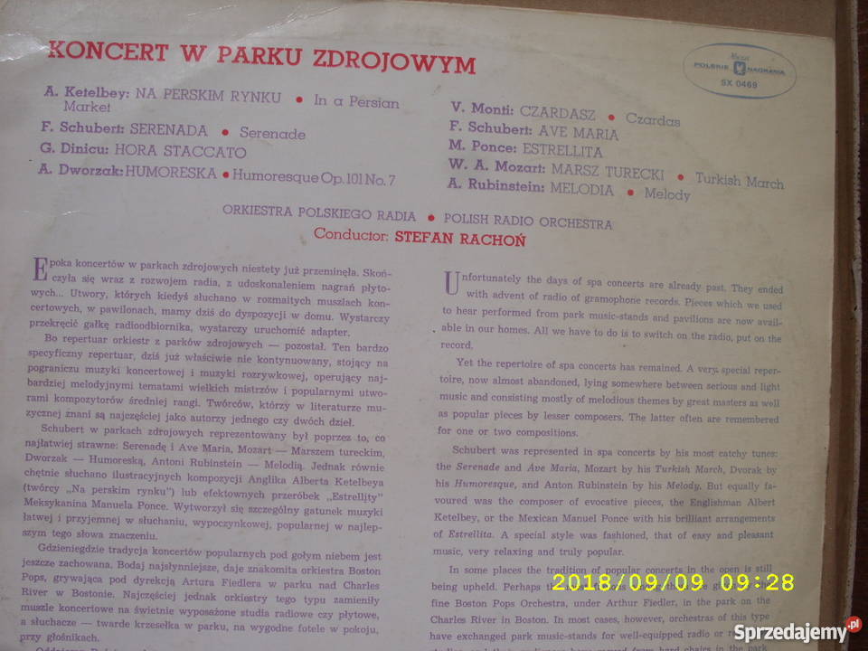 KONCERT W PARKU ZDROJOWYM LP winylowa