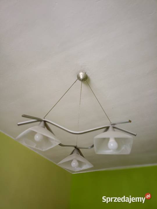 Nowoczesna lampa sufitowa żyrandol z 3 szklanymi Łódź