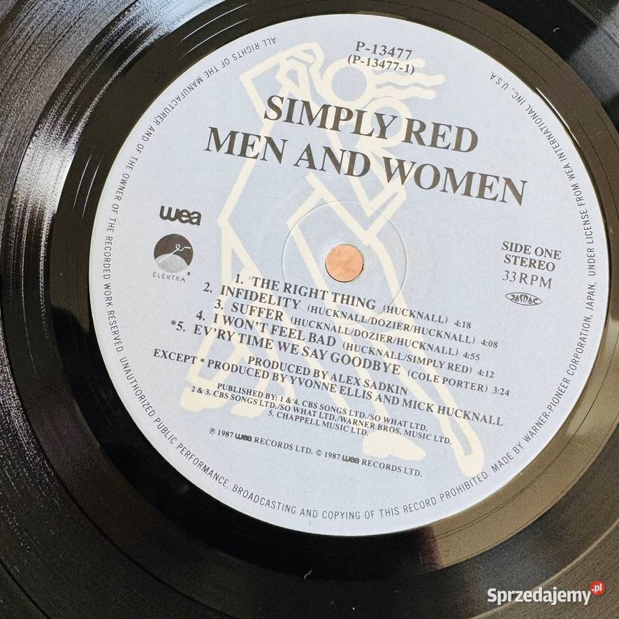 Simply Red Man And Woman EXNM Japan Obi LP 1987 łódzkie Łódź