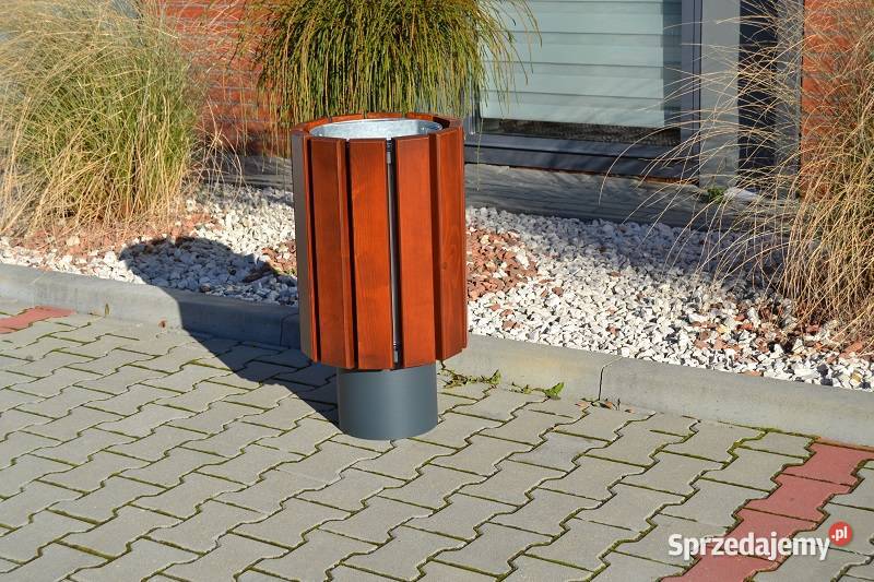 Kosz na śmieci miejski okrągły stalowy parkowy Pozostałe Meble ogrodowe Wolsztyn