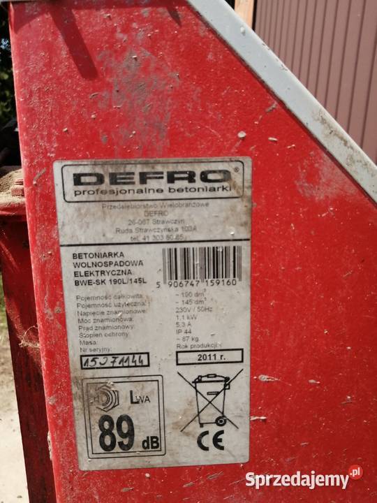 Sprzedam betoniarkę Defro