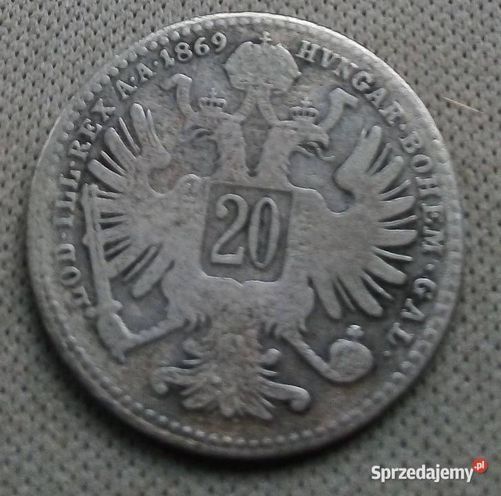 AUSTRIA20 KRAJCARÓW1869 r SREBRO 500 mazowieckie Legionowo
