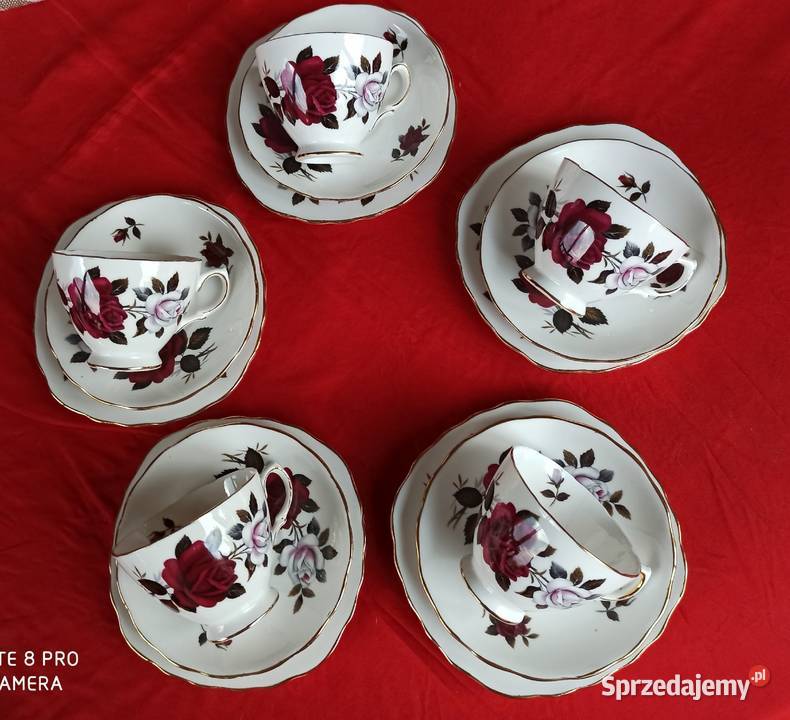 filiżanka z talerzykiem deserowym Colclough Made Gdańsk sprzedam