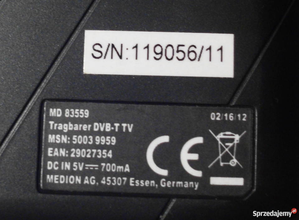 Uszkodzony TV i Radio Mp3 Medion MD83559 Kraków