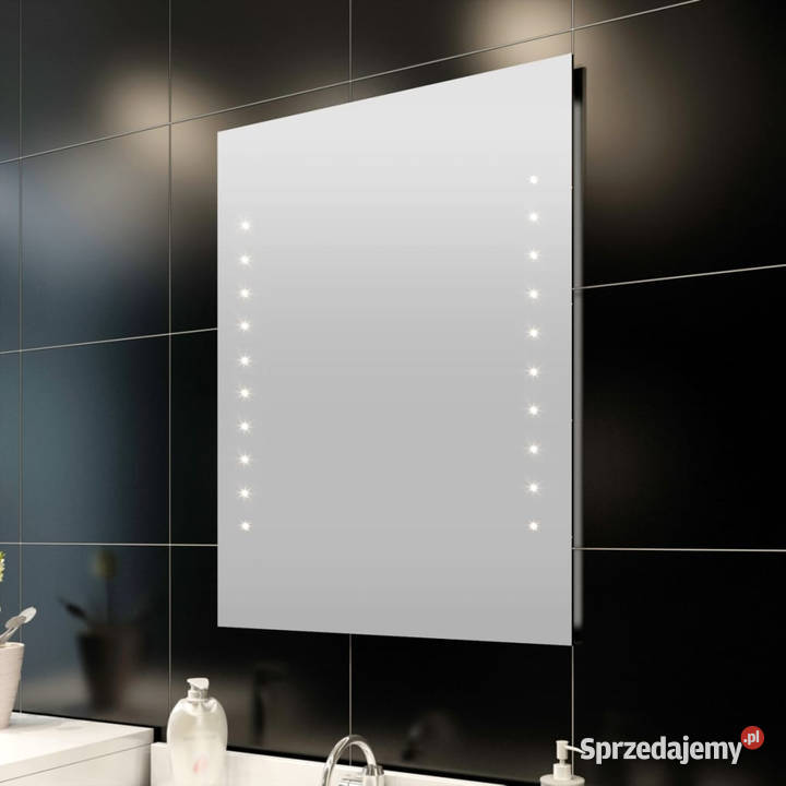 Lustro ścienne łazienkowe z lampkami LED 60 x 80 Lustra
