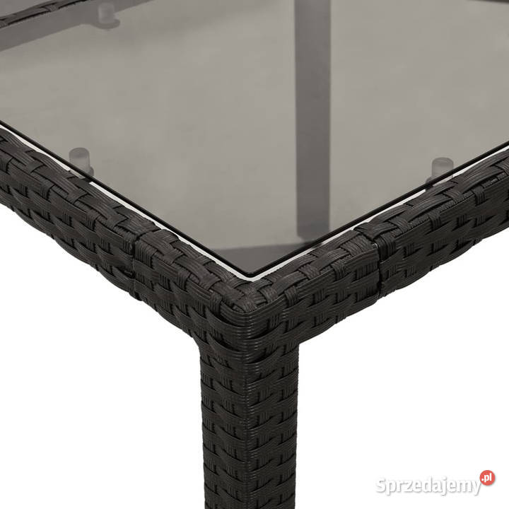 Stół ogrodowy szklany blat czarny 90x90x75 Warszawa
