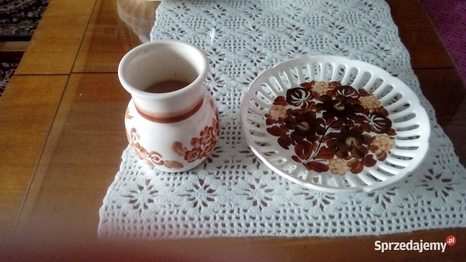 Talerze ceramiczne ozdobne sygnowane
