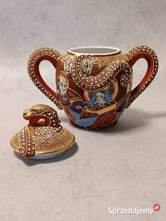 Kutani Satsuma Cukiernica Japonia Motyw Jawor