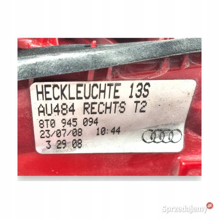 LAMPA PRAWA Audi A5 8T 20072011 tylna tylnia