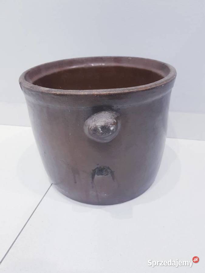 Stary duży kamionkowy garnek do kiszenia ogórków brązowy Garnki i szybkowary Dąbrowa Górnicza