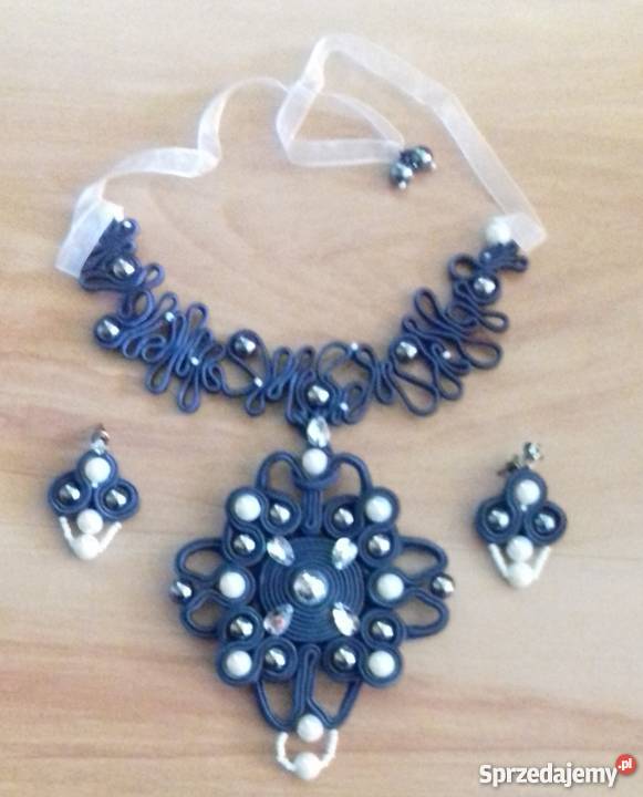 Komplet biżuterii sutaszowej naszyjnik kujawsko-pomorskie Toruń