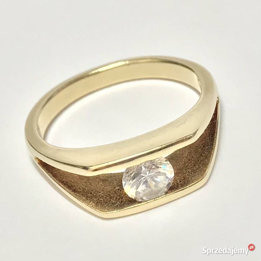 Złoty PIERŚCIONEK 14K KRÓLEWNY cudny KAMIEŃ 16 Pierścionki Warszawa