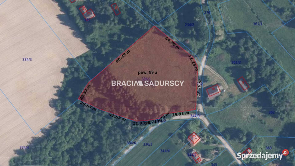 Grunt Poręba Żegoty 8900m2 małopolskie