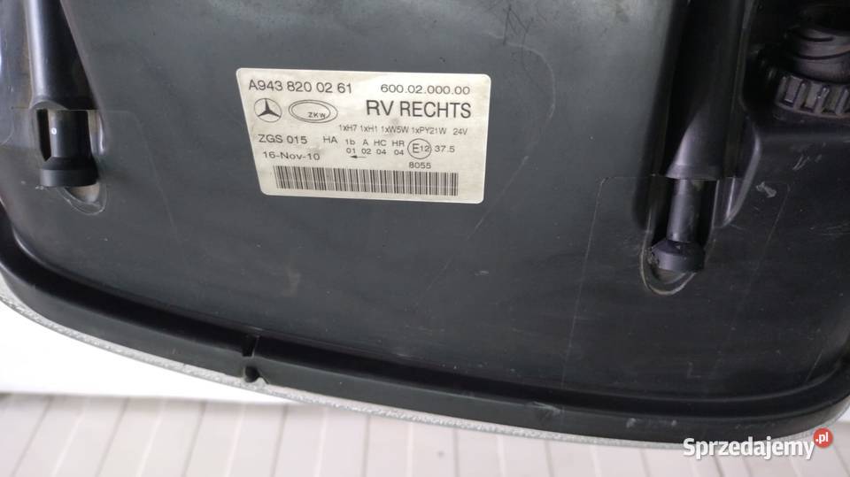 LAMPA REFLEKTOR PRAWA MERCEDES ACTROS 03 dostawcze Bielsko-Biała sprzedam