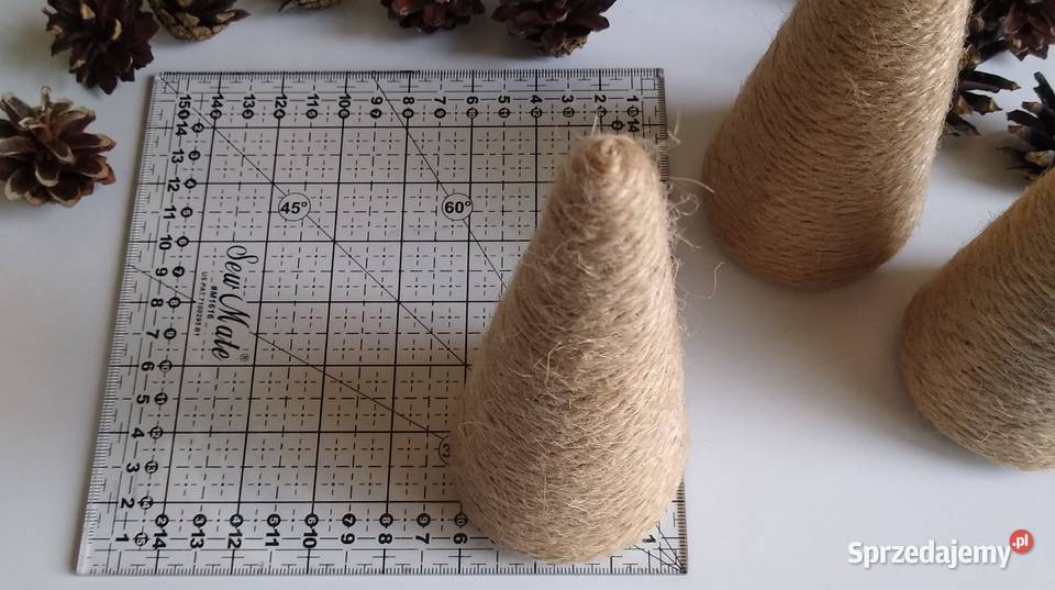 Stożek Styropianowy Ozdoba Juta Handmade 3 Gdańsk