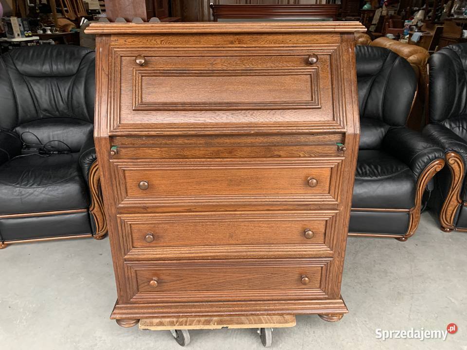 Ładne dębowe biurko sekretarzyk meble Sławoszewek