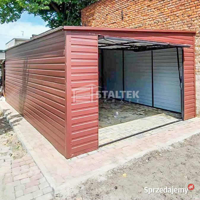 Garaż Blaszany 45x7m Brama uchylna Ciemny Brąz 32m2 Elbląg