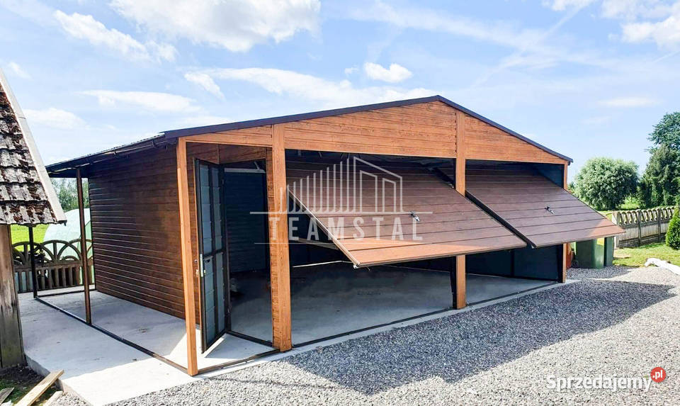 GARAŻ BLASZANY 6m x 6m dwuspad 2x Brama drzwi Nowy Sącz