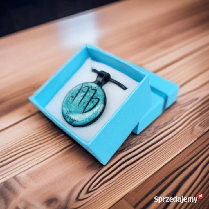 Turkusowy Naszyjnik z Żywicy Znak Zodiaku Panna Sanok