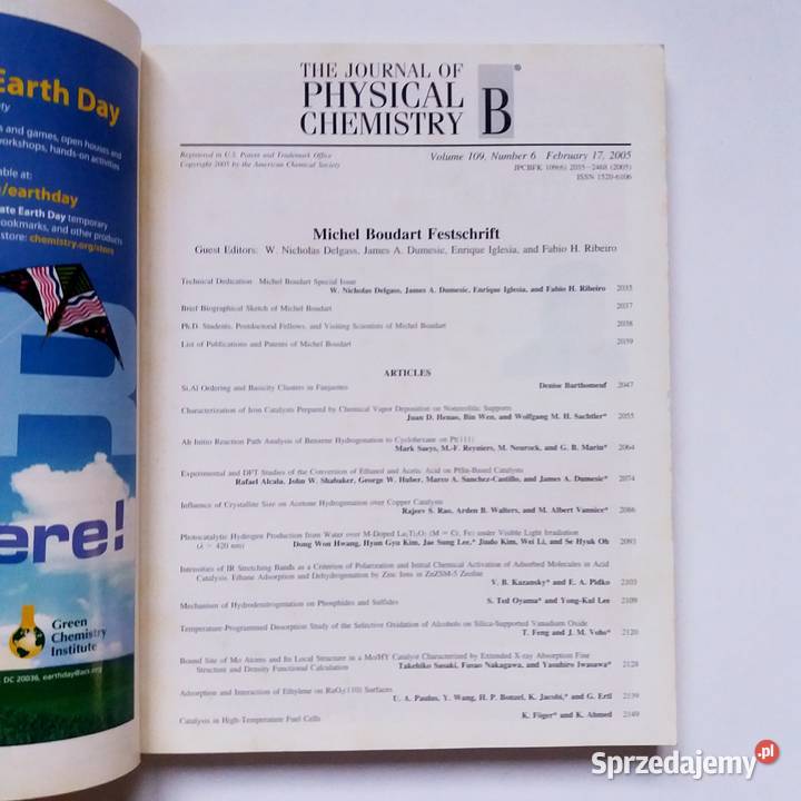 Michel Boudart Festschrift The Journal Of Książki i Podręczniki Łódź