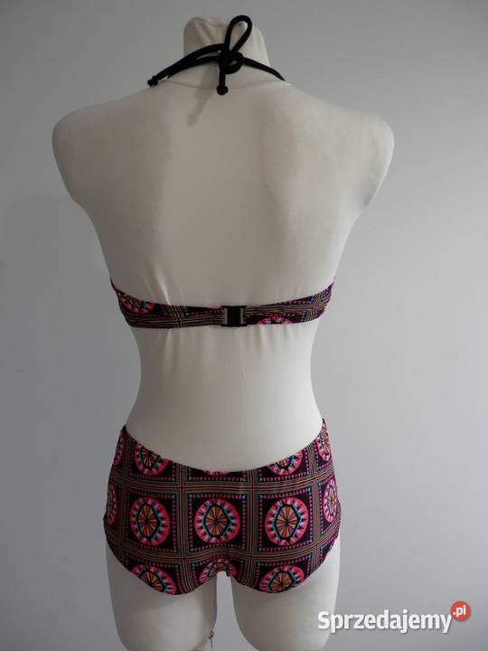 Strój Kąpielowy Bikini Czarny Graficzny Nadruk podlaskie Łomża