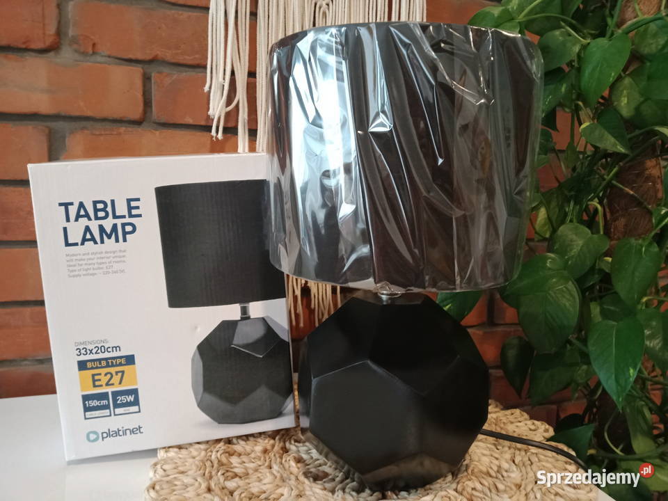 Platinet lampka stołowa nocna kubik geometryczny