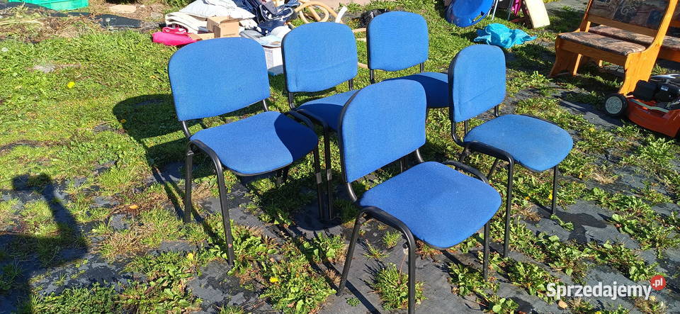 Krzesło biurowe niebiesko czarne 5 sztuk małopolskie Węgrzce Wielkie