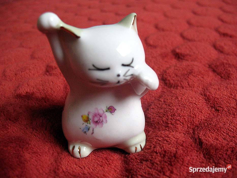 Kot Kotek gra kotka tańczy porcelana 7 x 5 x 4 Siedlce sprzedam