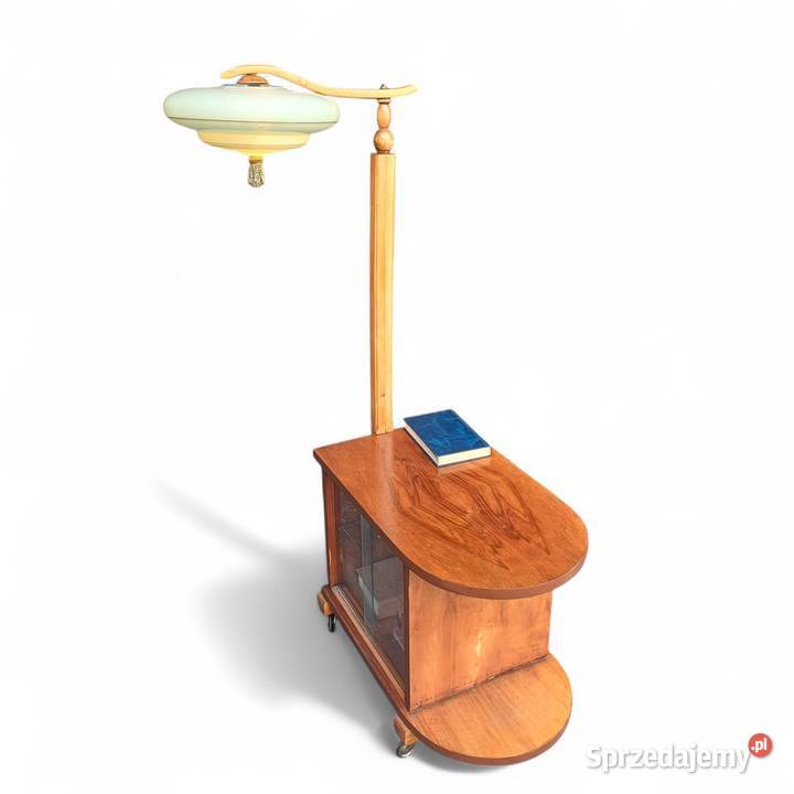 Lampa podłogowa ze stolikiem na kołkach ArtDeco