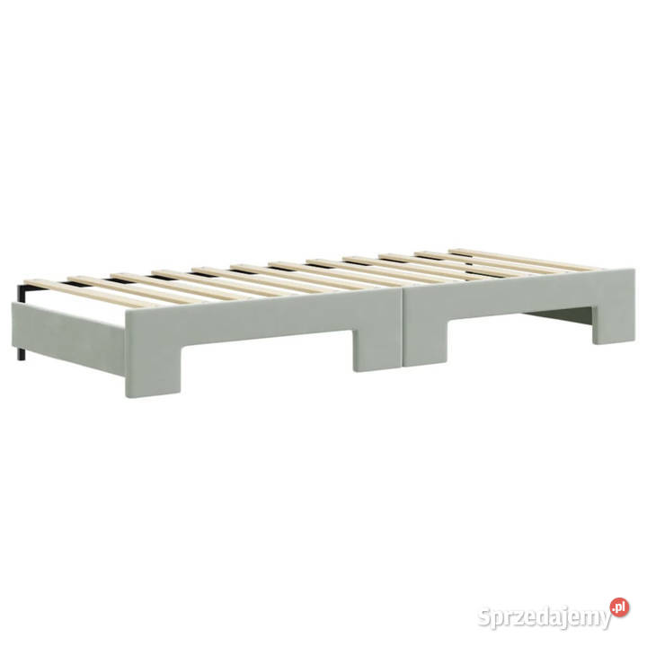 Sofa rozsuwana z szufladami jasnoszara aksamit mazowieckie Warszawa
