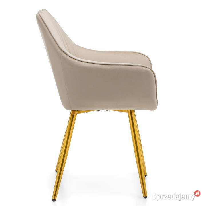 Beżowe Krzesło Passo Złote Nogi Wysyłka 24H Tarchały Małe
