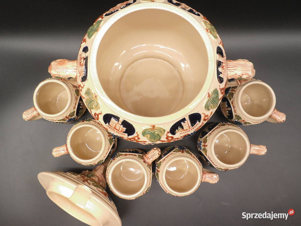 Zabytkowy niemiecki zestaw do ponczu grzańca Raszków