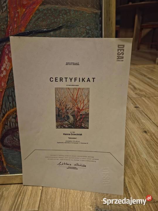 Obraz ręcznie malowany z certyfikatem domu Godów