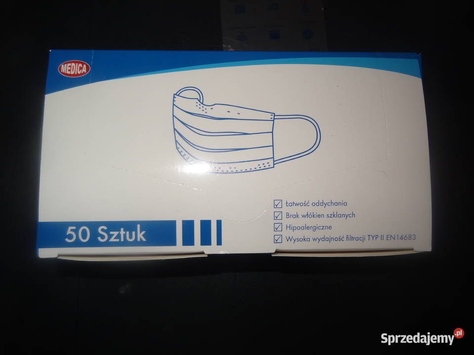 Maseczka maska medyczna Medica 3warstwowa 50