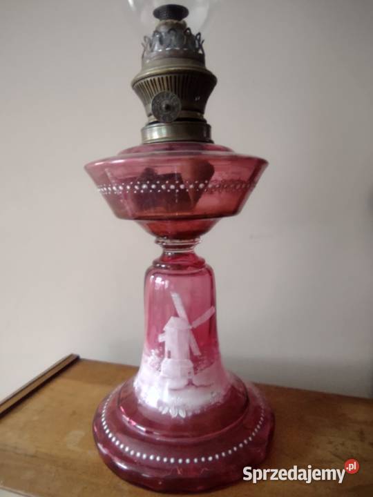 Piękna stara oryginalna lampa naftowa XIX w.