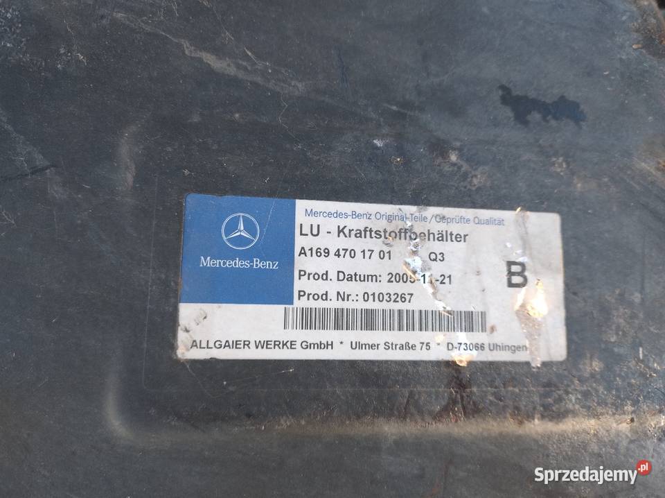 Zbiornik Bak Kpl z Pompa Mercedes A klasa w 169 Elbląg