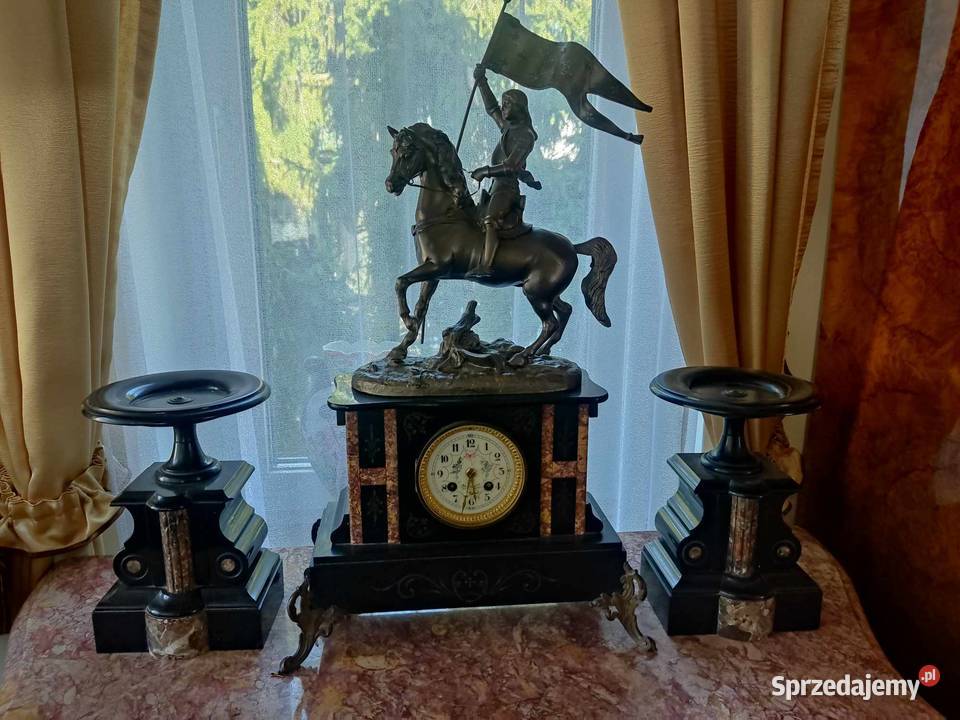 stary zegar kominowy garnitur koń sprzedam