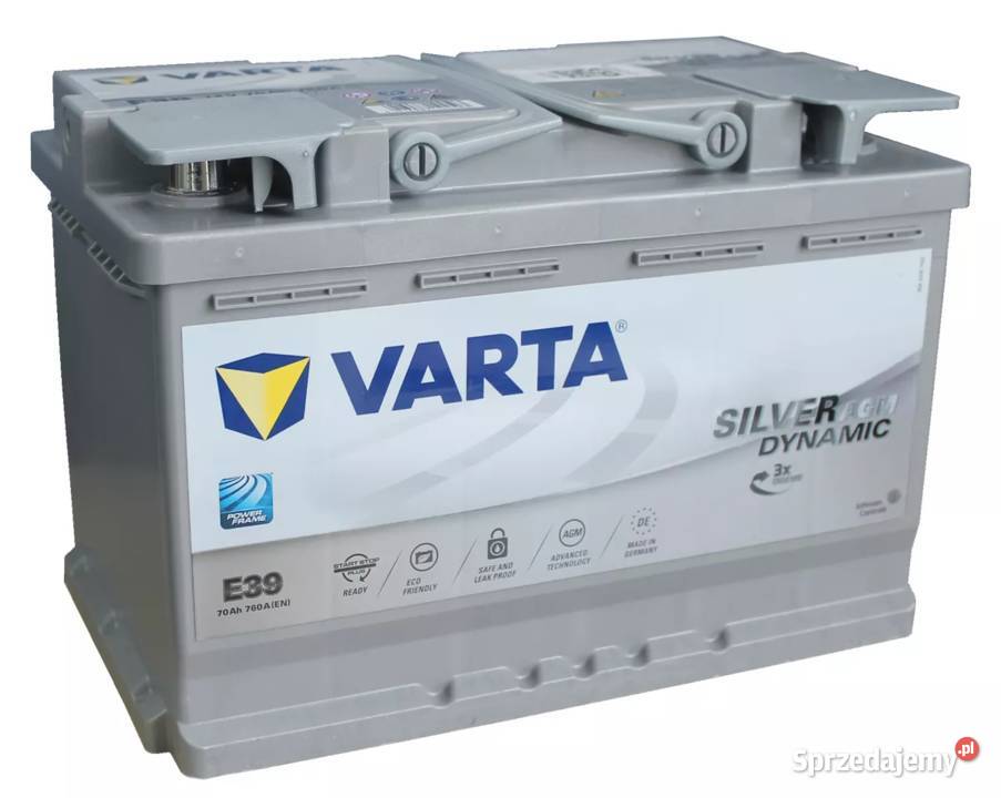 Akumulator Varta E39 AGM 70Ah 760A - 80% sprawności Lublin •