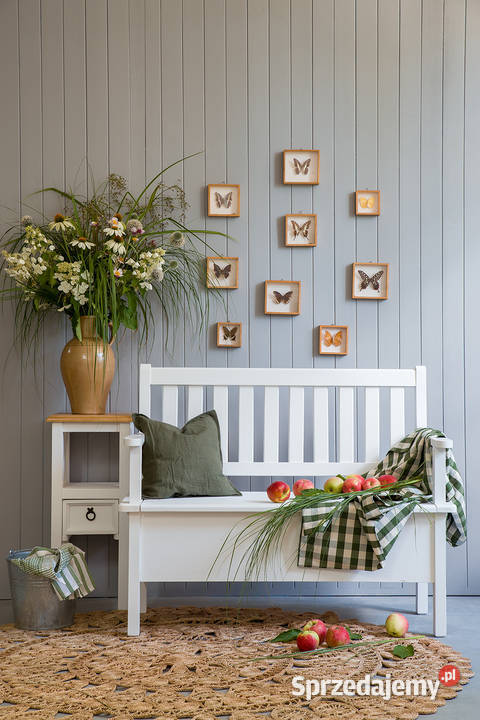 Drewniana ławka kuchenne ze schowkiem skrzynią Maków Podhalański