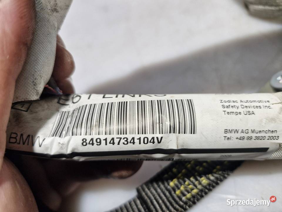 9147341 BMW E61 KURTYNA PODUSZKA AIRBAG LEWA osobowe