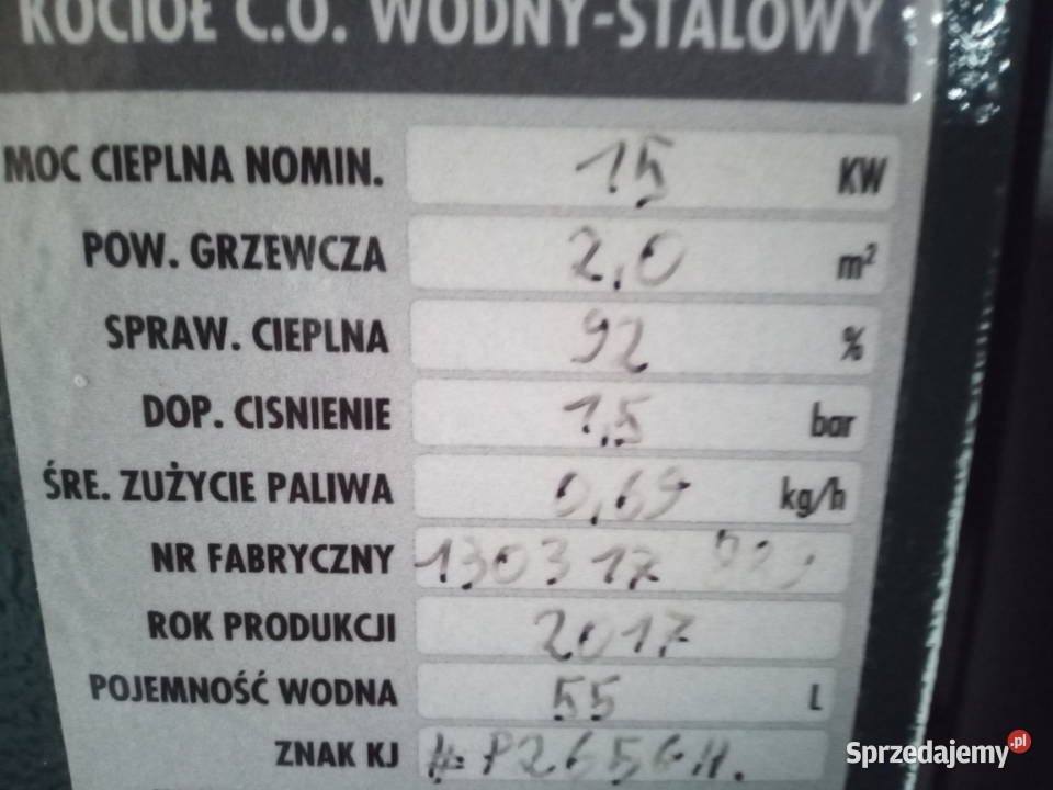 Piec na pellet Kawah 15 kW Mstów sprzedam