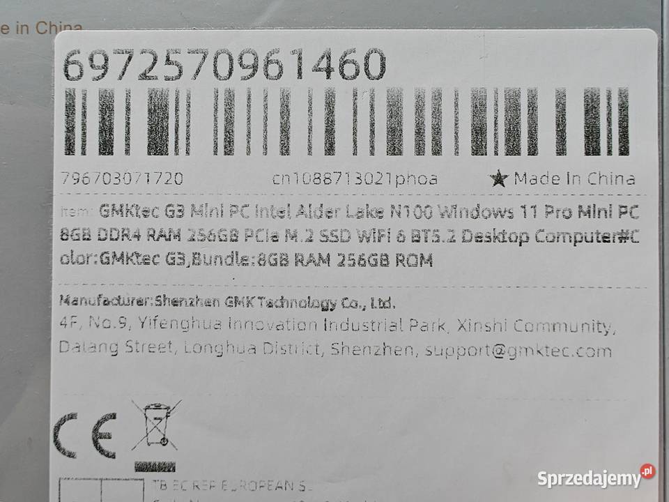 Mini PC GMKtec G3 PLUS Intel N150 8GB RAM 256GB Maszków sprzedam