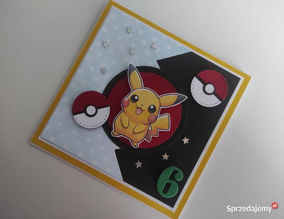 Kartka urodzinowa ręcznie robiona Pokemon