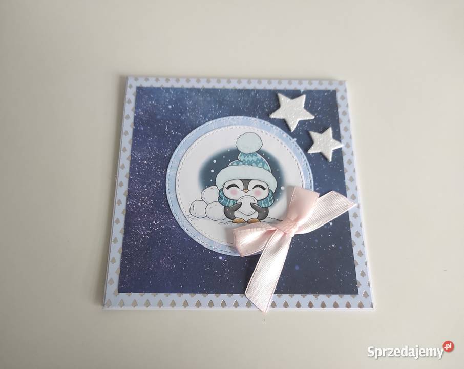 Zimowa kartka okolicznościowa ręcznie robiona z Łódź