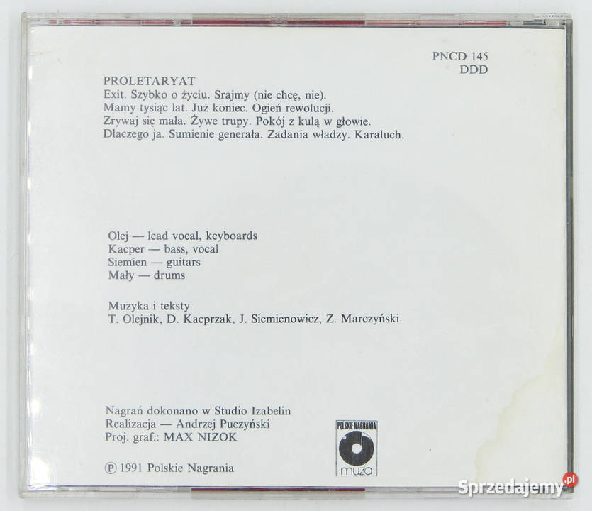 CD PROLETARYAT Proletaryat MUZA PNCD 145 1991r
