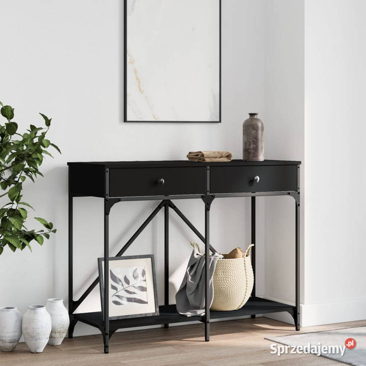 Stolik konsolowy czarny 100x39x785 WM835484 Warszawa