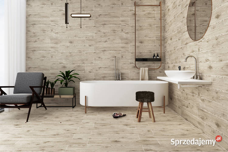 Płytki drewnopodobne 20x120 mrozoodporne jasny Łask sprzedam
